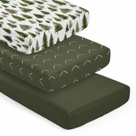 Woodland Pine Tree Collection 3 Pack Crib Sheets