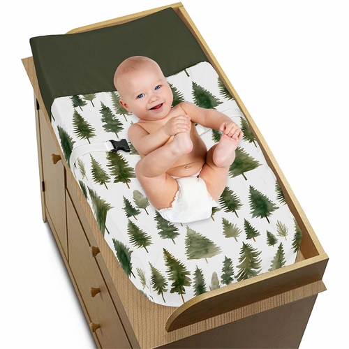 Woodland Pine Tree Collection Changing Pad Cover - alt image 2