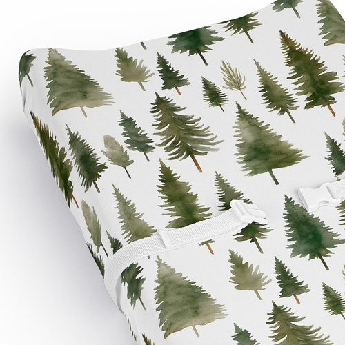 Woodland Pine Tree Collection Changing Pad Cover Sheet - alt image 3