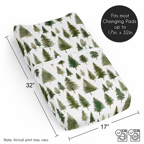 Woodland Pine Tree Collection Changing Pad Cover Sheet - alt image 5