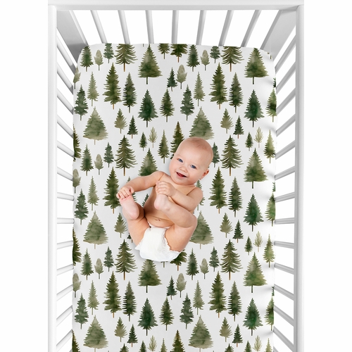Woodland Pine Tree Collection Crib Sheet - alt image 3