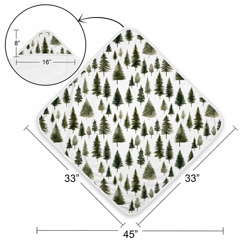 Woodland Pine Tree Collection Hooded Baby Towels - Toddler Bath Towel - alt image 3