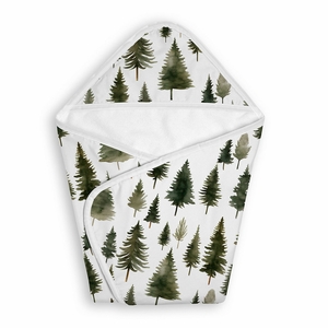 Woodland Pine Tree Collection Hooded Baby Towels - Toddler Bath Towel