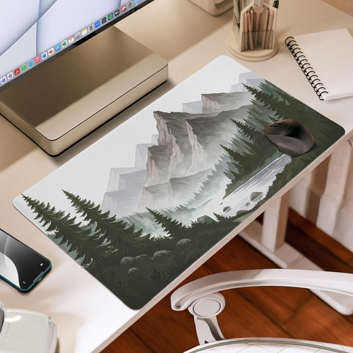 Woodland Pine Tree Collection Large Mouse Pad Desk Mat - alt image 1