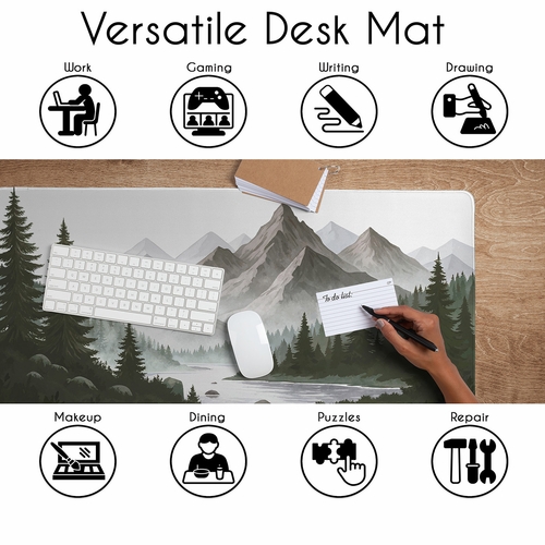 Woodland Pine Tree Collection Large Mouse Pad Desk Mat - alt image 4