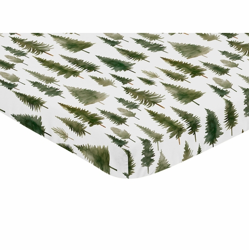Woodland Pine Tree Collection Mini Crib Sheet - alt image 1