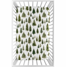 Woodland Pine Tree Collection Mini Crib Sheet