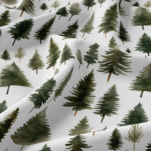 Woodland Pine Tree Collection Shower Curtain - alt image 5
