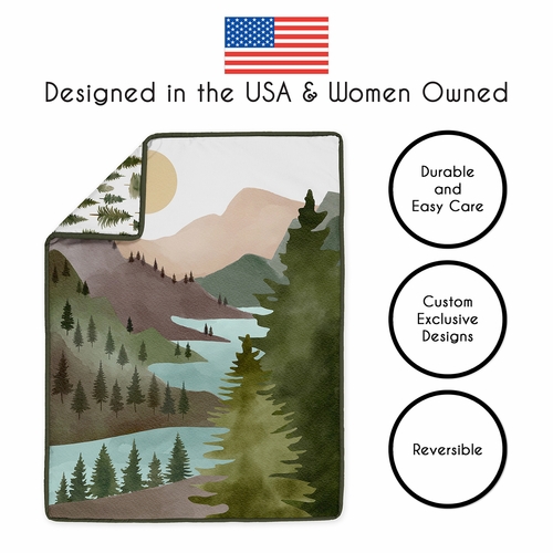 Woodland Pine Tree Collection Sweet Jojo Designs 6 Piece Crib Bedding + BreathableBaby Breathable Mesh Liner - alt image 3