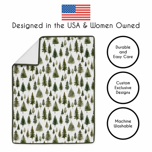 Woodland Pine Tree Collection Sweet Jojo Designs 6 Piece Crib Bedding + BreathableBaby Breathable Mesh Liner Pad - Pinetree Print - alt image 3