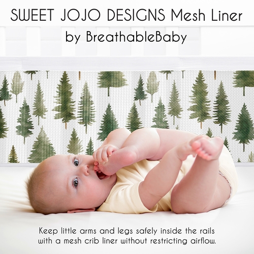 Woodland Pine Tree Collection Sweet Jojo Designs + BreathableBaby Breathable Mesh Crib Liner - alt image 2