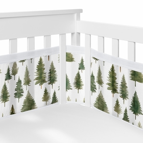 Woodland Pine Tree Collection Sweet Jojo Designs + BreathableBaby Breathable Mesh Crib Liner Pad