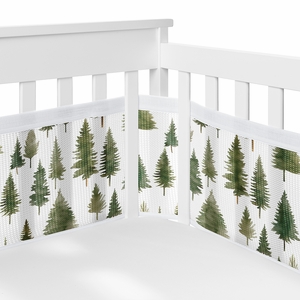 Woodland Pine Tree Collection Sweet Jojo Designs + BreathableBaby Breathable Mesh Crib Liner Pad