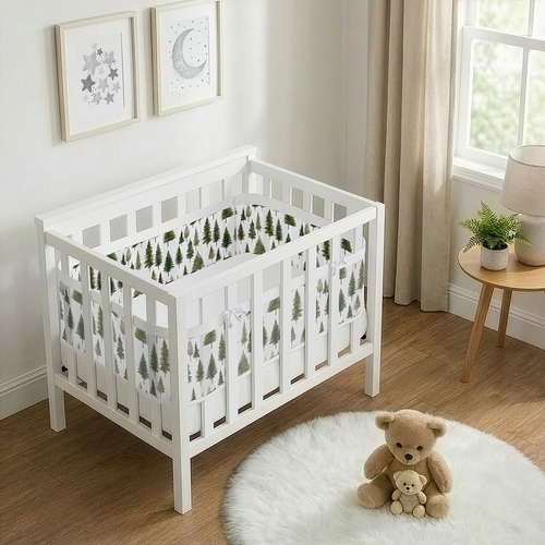 Woodland Pine Tree Collection Sweet Jojo Designs + BreathableBaby Breathable Mini Mesh Crib Liner - alt image 1