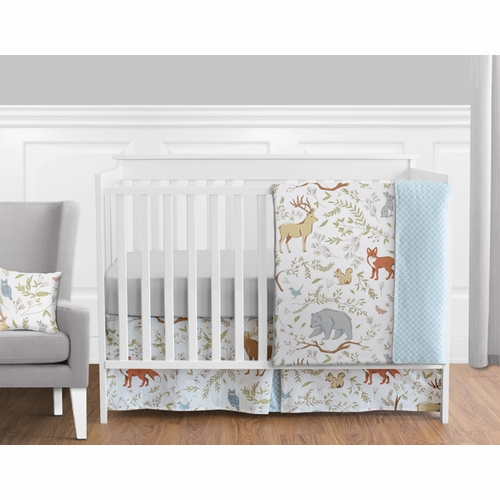Woodland Toile 11 Piece Bumperless Crib Bedding Collection