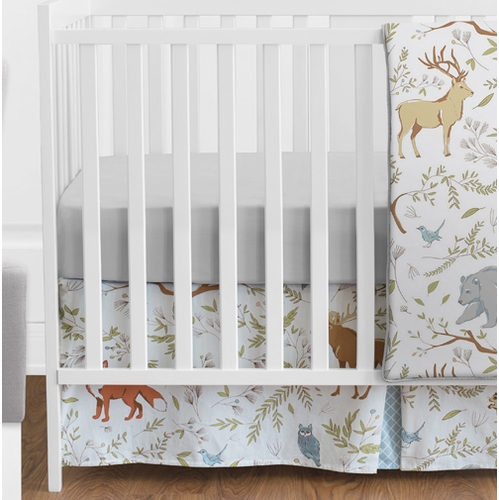 Woodland Toile 11 Piece Bumperless Crib Bedding Collection - alt image 1