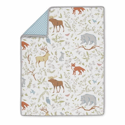 Woodland Toile 4 Piece Bumperless Crib Bedding Collection - alt image 2