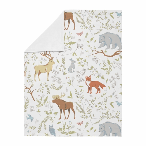 Woodland Toile Collection Baby Blanket - alt image 1