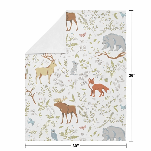 Woodland Toile Collection Baby Blanket - alt image 3