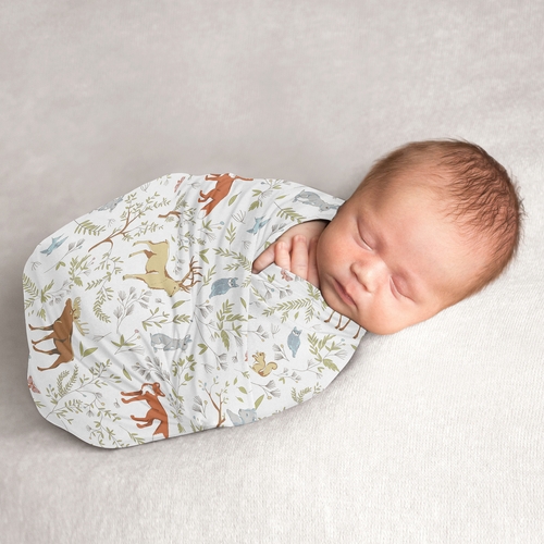 Woodland Toile Collection Baby Swaddle Blanket
