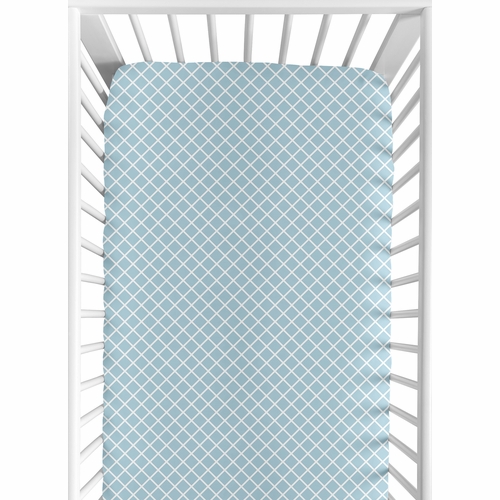 Woodland Toile Collection Crib Sheet - Lattice Print