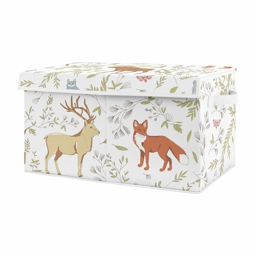 Woodland Toile Collection Fabric Toy Bin Storage