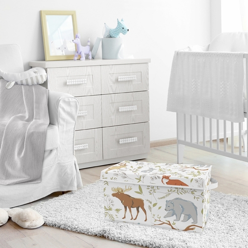 Woodland Toile Collection Fabric Toy Bin Storage - alt image 4