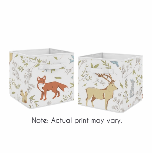 Woodland Toile Collection Foldable Fabric Storage Bins - Set of 2
