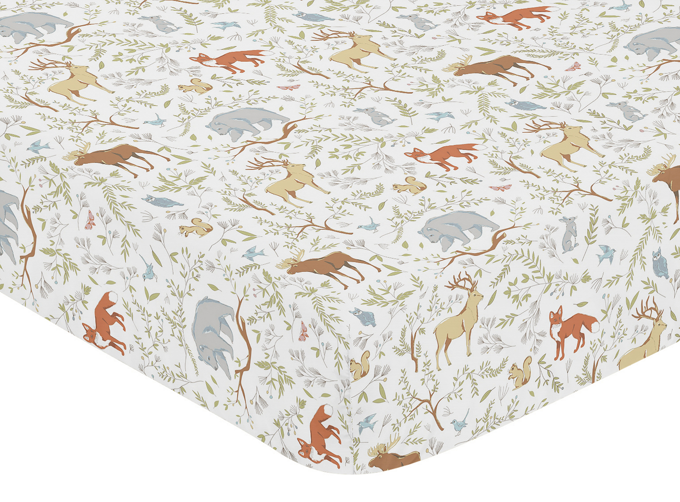 Woodland Toile Collection Jersey Knit Crib Sheet