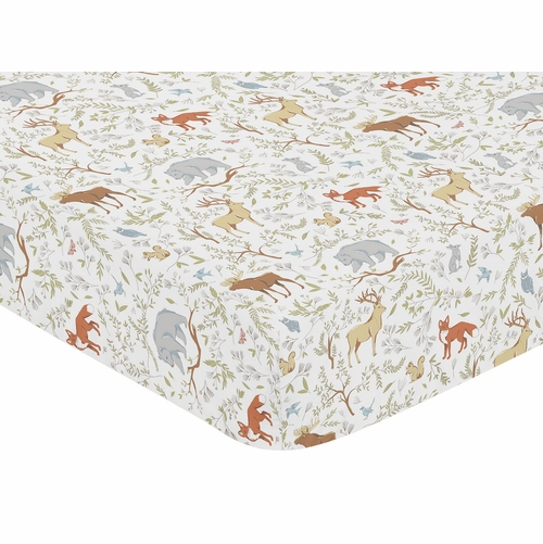 Woodland Toile Collection Jersey Knit Crib Sheet - alt image 2
