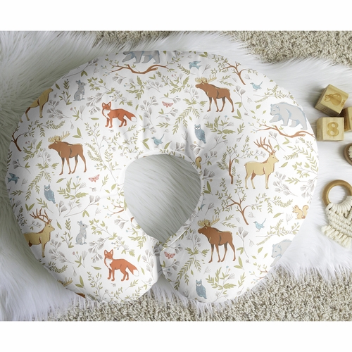 Woodland Toile Collection Nursing Breastfeeding Pillow Cover - alt image 4