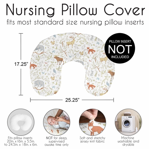Woodland Toile Collection Nursing Breastfeeding Pillow Cover - alt image 5
