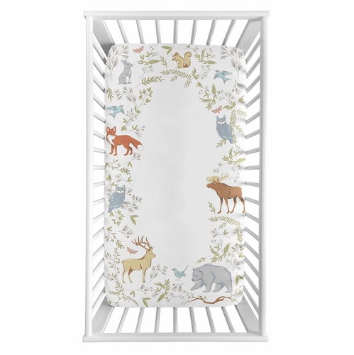 Woodland Toile Collection Photo Op Crib Sheet - alt image 1