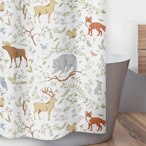 Woodland Toile Collection Shower Curtain - alt image 2