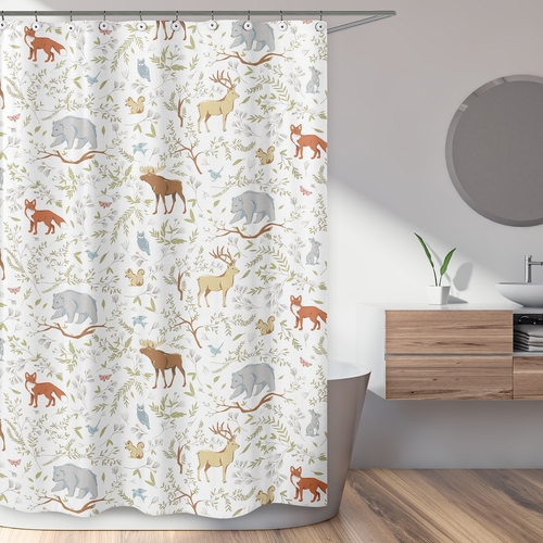 Woodland Toile Collection Shower Curtain - alt image 1