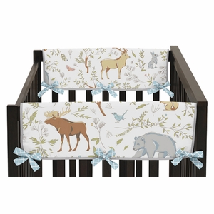 Woodland Toile Collection Side Rail Guard Covers - Set of 2