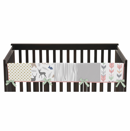 Woodsy Coral, Mint and Grey Collection 5 Piece Crib Bedding - alt image 3