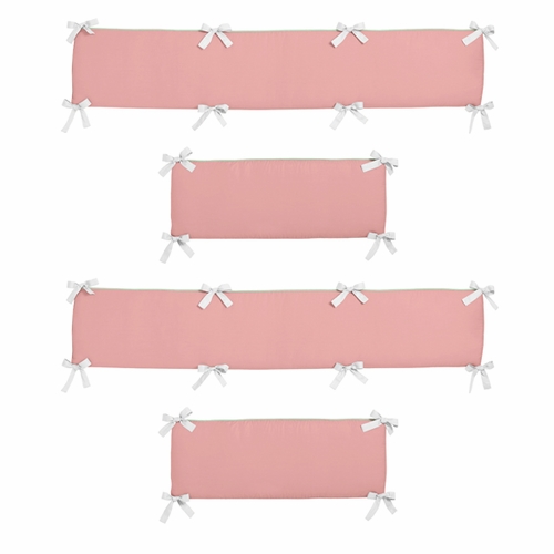 Woodsy Coral, Mint and Grey Collection Crib Bumper Pad - alt image 1