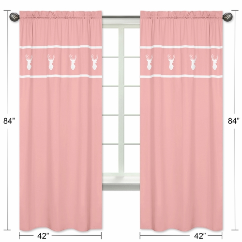 Woodsy Coral, Mint and Grey Collection Window Panels - Set of 2 - alt image 4
