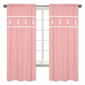 Woodsy Coral, Mint and Grey Collection Window Panels - Set of 2