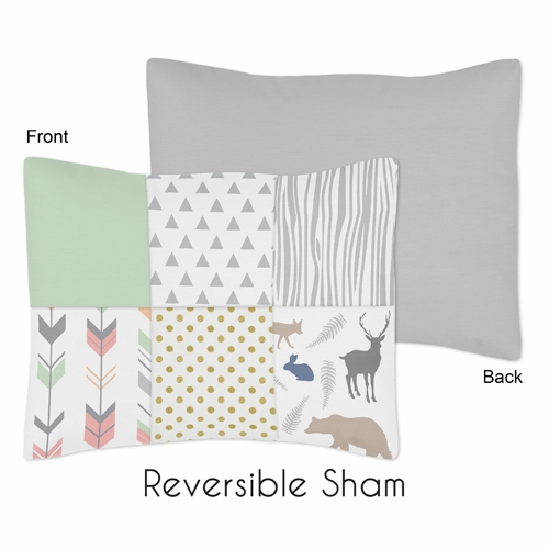 Woodsy Coral, Mint and Grey Twin Bedding Collection - alt image 4
