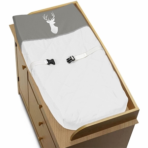 Woodsy Grey and White Collection Changing Pad Cover