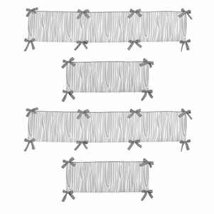 Woodsy Grey and White Collection Crib Bumper Pad