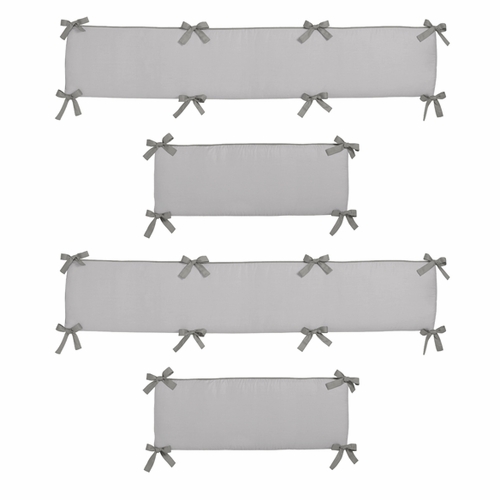 Woodsy Grey and White Collection Crib Bumper Pad - alt image 1