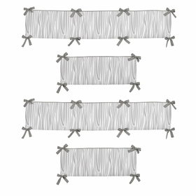 Woodsy Grey and White Collection Crib Bumper Pad