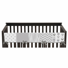 Woodsy Grey and White Collection Long Rail Guard Cover