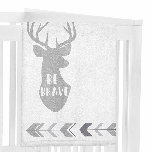 Woodsy Grey and White Collection Monthly Milestone Baby Blanket - alt image 2