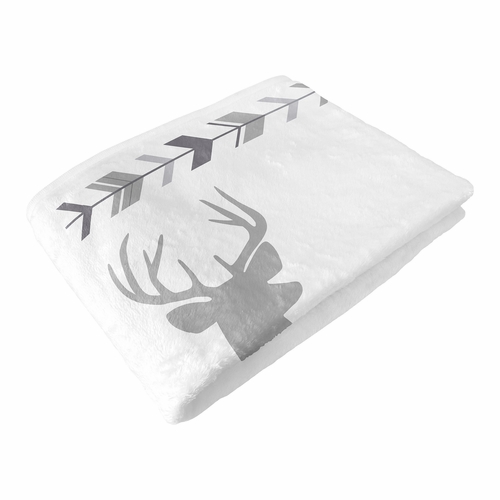 Woodsy Grey and White Collection Monthly Milestone Baby Blanket - alt image 5