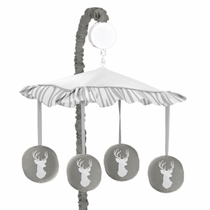 Woodsy Grey and White Collection Musical Mobile