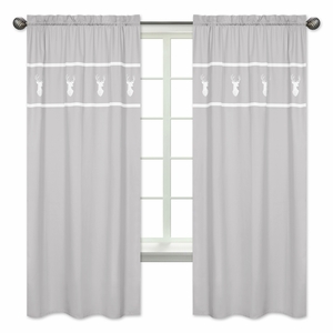 Woodsy Grey and White Collection Window Panels - Set of 2